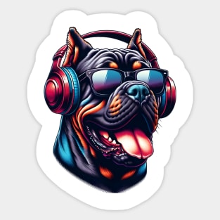 Cane Corso as Smiling DJ in Japanese Art Style Sticker